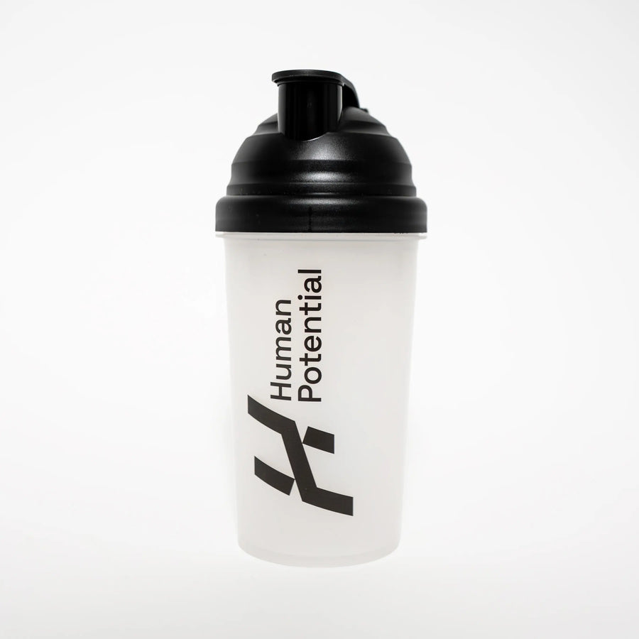 Shaker bottle with 'Human Potential' logo on a white background