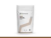 Whey protein package with 'Human Potential' branding on a white background