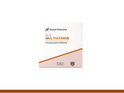 A box of Human Potential A-Z Multivitamin tablets, featuring a white and dusty pink design with a diagonal brown accent line, set against a clean white background.